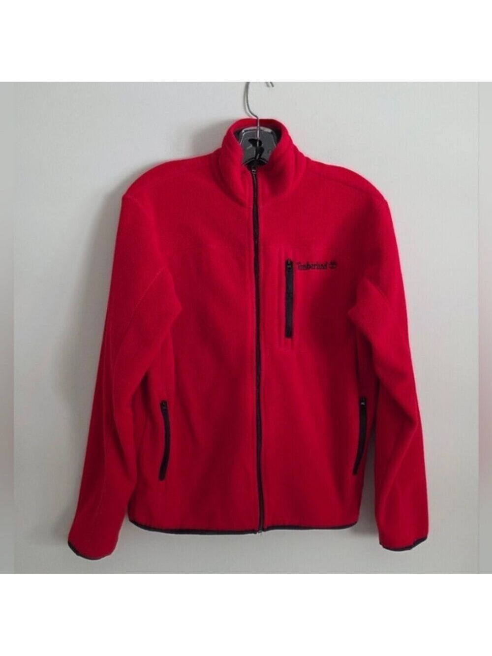 TIMBERLAND | Zip Up Fleece Sweatshirt Red Mens Sz S